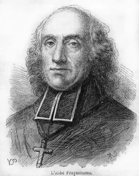 Conde Denis de Frayssinous (1765-1841), prelado francés, obispo de Hermópolis, ministro de asuntos eclesiásticos e instrucción pública. Grabado de 1844