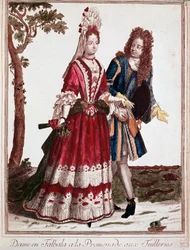 Pareja caminando en el Jardín de las Tullerías, París
