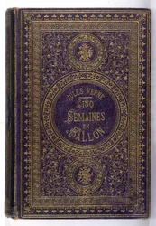 Portada del libro "Cinco semanas en globo", novela de Jules Verne