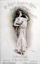 Portada del programa de la ópera Ivanhoe (después de Walter Scott) del compositor británico Arthur Sullivan (1842-1900) 31 de enero