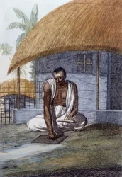 Cultura, civilización y sociedad india: retrato de un astrólogo, India.