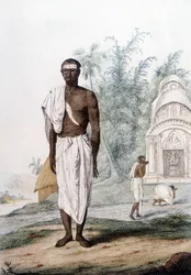 Cultura, civilización y sociedad india: retrato de un brahmán, sacerdote de la India