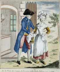 Costumbres: impuesto de barrera - caricatura alrededor de 1800