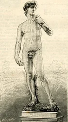 David, de Miguel Ángel Buonarroti (1475-1564), Piazza della Signoria, Florencia, Toscana, Italia