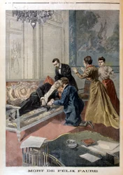 Muerte de Félix Faure en los salones del Elíseo - en “Le Petite Journal” del 26/02/1899