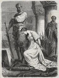 Muerte de Katherine Howard, esposa de Enrique VIII, grabado, 1864 - Catherine Hovard o Catherine Howard (Katherine o Katheryn)