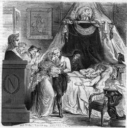 Muerte de Napoleón II, hijo de Napoleón I, Duque de Reichstadt (1811-1832).