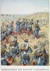 Desembarco de los franceses en Sidi - Ferruch, Argelia, el 14 de junio de 1830 - en "Histoire de France"