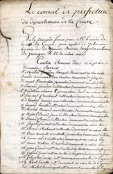 Deliberación del Consejo de la Prefectura de Guéret (Creuse) del 23 de abril de 1823.