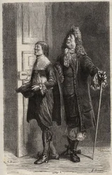 Diafoirus padre e hijo - grabado para 