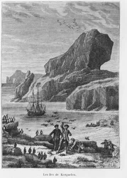 Descubrimientos y exploraciones: las islas de Kerguelen - en Los viajeros del siglo XVIII y XIX, por Jules Verne, ed. Hetzel et Cie, París