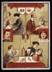 Gárgara antiséptica y anestésica del Dr. Dumont - Publicidad, finales del siglo XIX