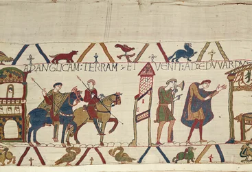El conde Harold cabalga de Bosham a Londres, Tapiz de Bayeux