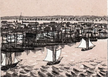 Río Este en Nueva York en los Estados Unidos en “El mundo ilustrado 168 vistas” Sin fecha (finales del siglo XIX)