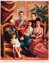 Emperador Alejandro III (1845-1894) con su familia