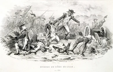 Episodio del sitio de Lille en 1792 - en "Fastes de Gardes nationales de France"