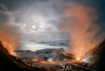 Erupción de la vesuve en 1834 (óleo sobre lienzo)