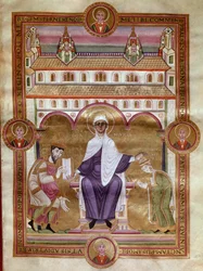 Página evangélica (Biblia dorada) del emperador Enrique III