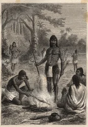 Expedición a América (1799-1804) por Alexander von Humboldt (1769-1859) y Aimé Bonpland (1773-1858): Indios Omaguas (Amazonia, Perú) - ilustración de 