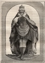 Expedición al interior de las tierras de Sudáfrica (1775) por Anders Sparrman: una hotentote (mujer Khoikhoi) - ilustración de 