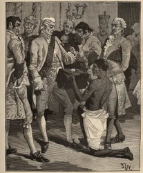 Diamantes famosos: las “Maravillas de las Maravillas” presentadas al Emperador de Brasil, Joao VI de Portugal (Juan VI conocido como el Clemente), en 1809. Grabado de 1885 en “Les arts et metiers illustres” de Adolphe Bitard.