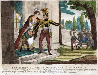 Despedida del Príncipe José (Jozef) Antoni Poniatowski (1763-1813) a su familia, grabado de la época