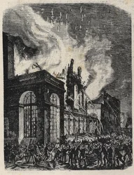 Incendio de la Ópera de la rue Lepelletier (Le Peletier) en París el 28 de octubre