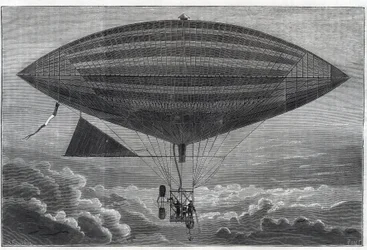 Primer aerostato eléctrico con hélice, experimentado por Albert (1839-1906) y Gaston Tissandier (Tissendier) (1843-1899) científico francés, editor de la revista “La Nature” el lunes 8 de octubre