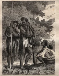 Primer viaje (1768-1771) del Capitán James Cook (1728-1779): una familia neozelandesa - ilustración tomada de "Los Grandes Marineros del siglo XVIII"