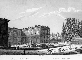 Florencia: Vista del Palacio Pitti a principios del siglo XIX