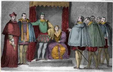 Francisco II (1544-60) dice a los diputados parlamentarios que el Duque de Guisa y el Cardenal gobernarán el Estado