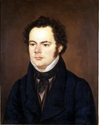 Franz Schubert (1797 - 1828), retrato conservado en la Sociedad de Amigos de la Música, Viena.
