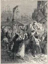 Revolución Francesa: triunfo de Honoré Gabriel Riqueti, Conde de Mirabeau (1749-1791) entrando en la ciudad de Marsella en 1789. Grabado de 1889. Colección privada