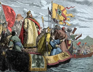 Federico I Barbarroja (1122/25-1190) cruzando a Asia Menor durante la 3ª Cruzada (1189)