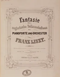 Frontispicio de la partitura “Fantaisie pour piano et orchestre” de Franz Liszt (1811-1886) Siglo XIX. Bolonia, museo cívico musical