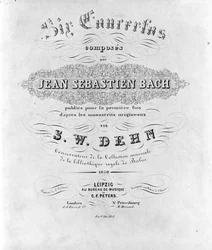 Frontispicio de la partitura de los seis conciertos de Johann Sebastian Bach