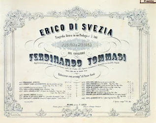 Portada de Enrico di Svezia, ópera de Ferdinando Tommasi