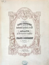 Portada de la partitura de Sinfonía inacabada de Franz Schubert