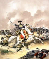 El General Andrew Jackson (1767 - 1845) en la Batalla de Nueva Orleans en 1812
