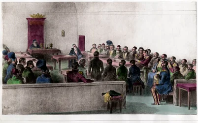 Asamblea General de Boyardos, miembros de la aristocracia rusa. Grabado del siglo XIX. Colección privada