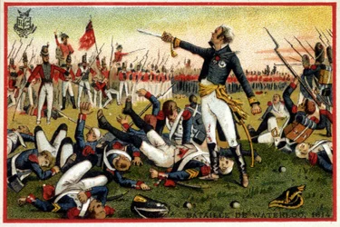 El General Cambronne en la Batalla de Waterloo (1815) - cromolitografía, finales del siglo XIX