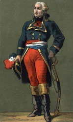 General Dumouriez. Charles Francois du Perier, llamado du Perier du Mourier luego Dumouriez General francés (1739-1823). Cromolitografía del siglo XIX.