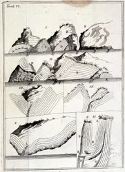 Carta geológica que muestra movimientos tectónicos. (hoja no localizada)