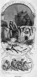 Gilles de Rais (Retz o Rays) (1404-1440), compañero de armas de Juana de Arco. Grabado del siglo XIX