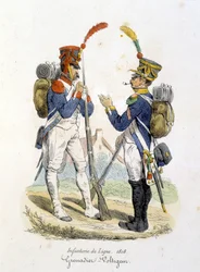 Granadero y voltigeur de la infantería de línea