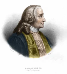 Guillaume Chretien (Guillaume-Chretien) por Lamoignon de Malesherbes (1721-1794). Político francés. Grabado de 1852