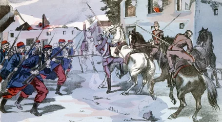 Lucha cuerpo a cuerpo en Epernay, Francia, entre fuerzas alemanas y francesas