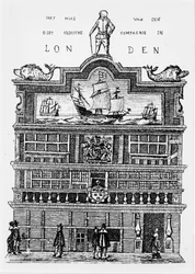 Sede de la Compañía de las Indias Orientales en Londres en el siglo XVII.