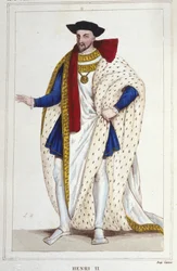 Enrique II, Rey de Francia (1519 - 1559) grabado de 1830