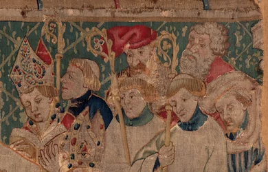 Historia de San Piat y San Eleuterio, Escena 10: San Eleuterio es consagrado como obispo (detalle)